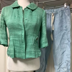 Sunday Tropez Commando Pants Elie Tahari 1/2 Sleeve Crop Jacket